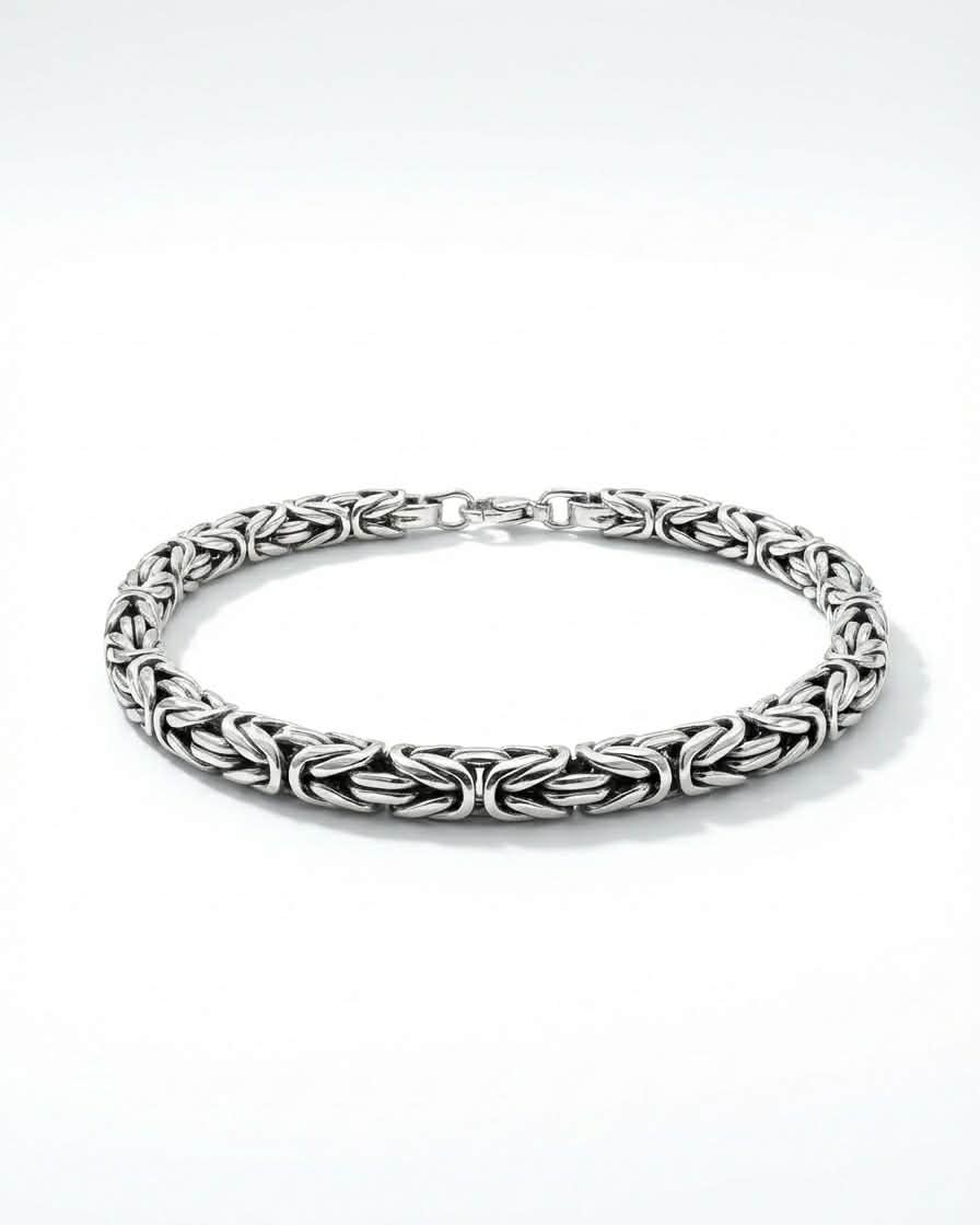Silver 925 Bracelet - round link - Byzantium - 6mm
