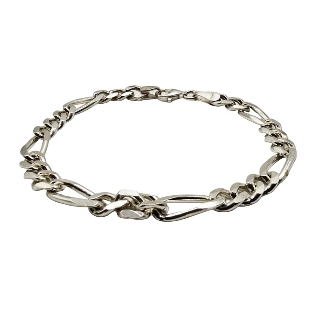 Silver chain bracelet Figaro 7mm 