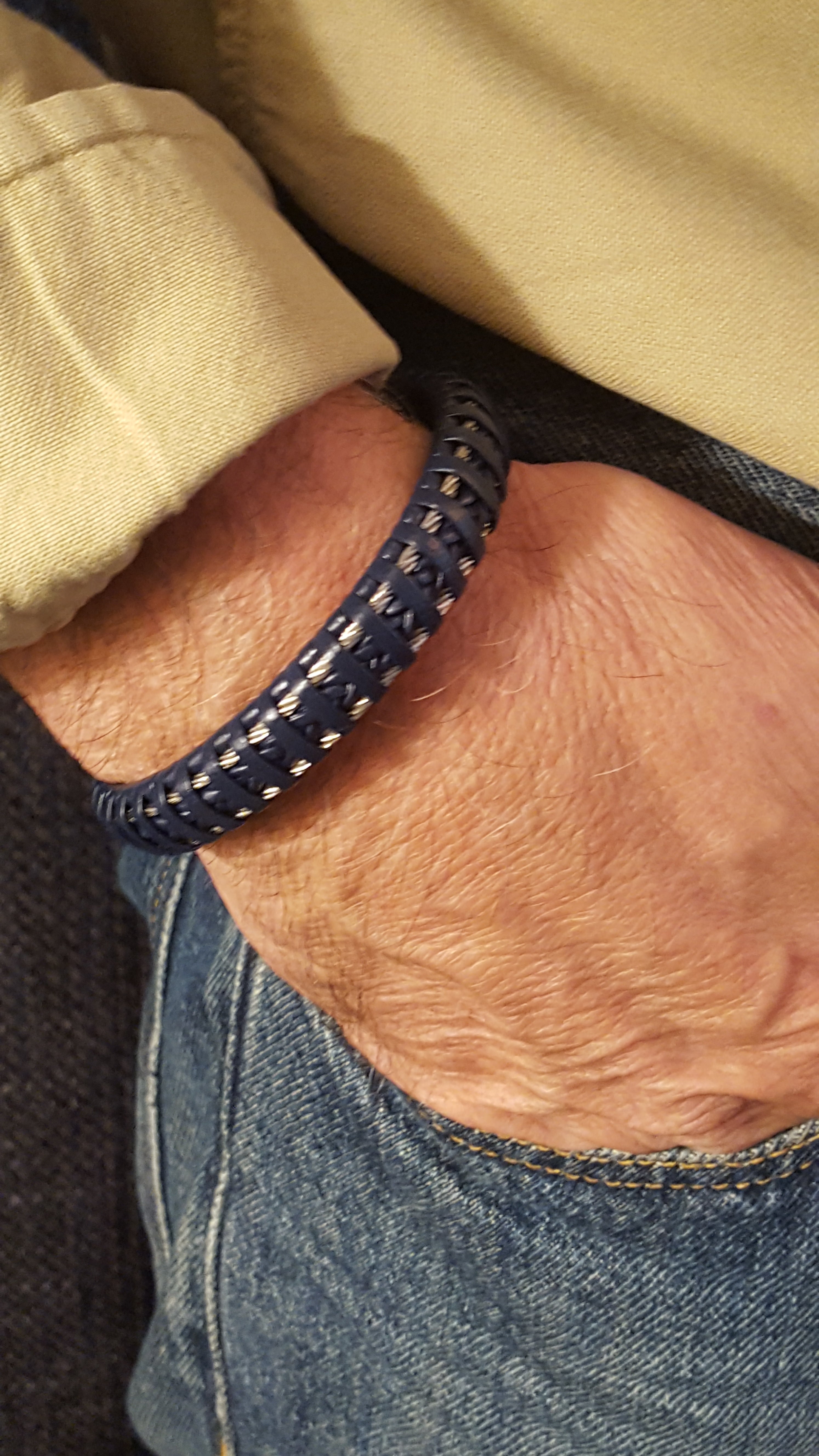 Men's Leather & Steel Bracelet