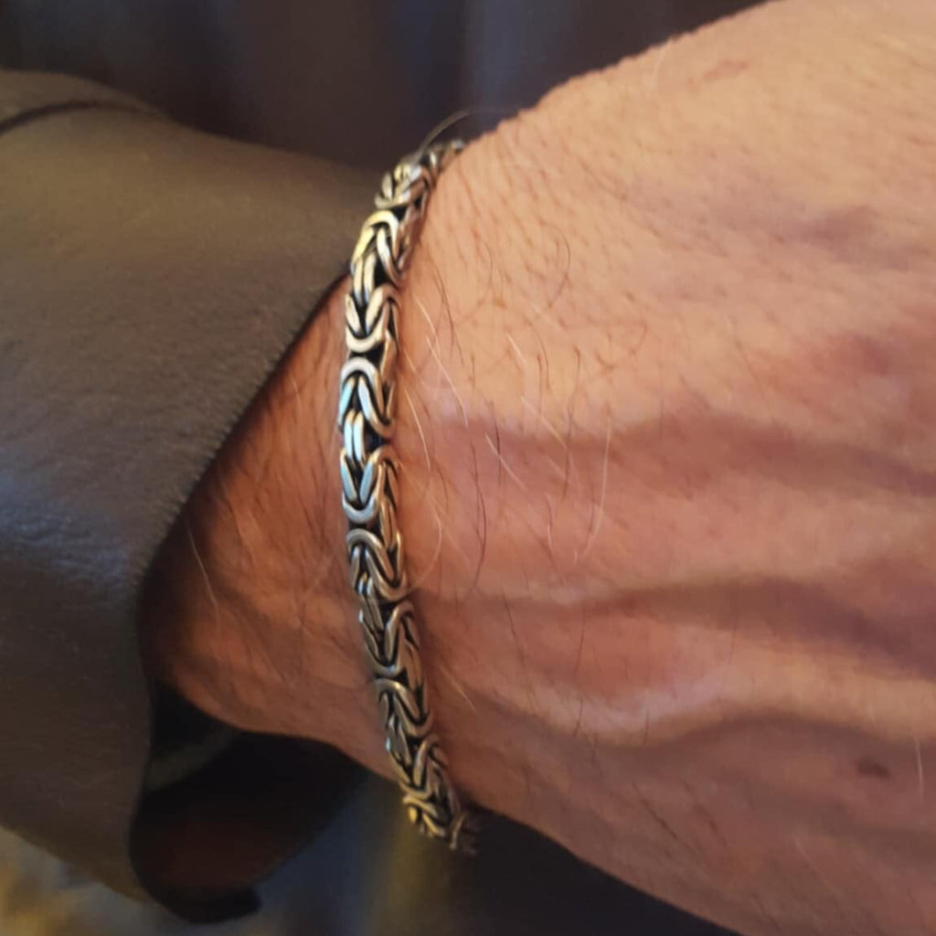 Sliver 925 Byzantium Bracelet - square link - 4.5mm