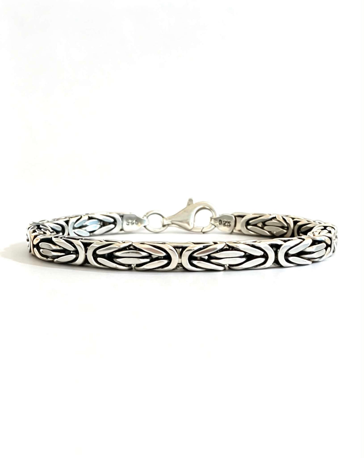 Square Byzantine Silver Bracelet - 6mm