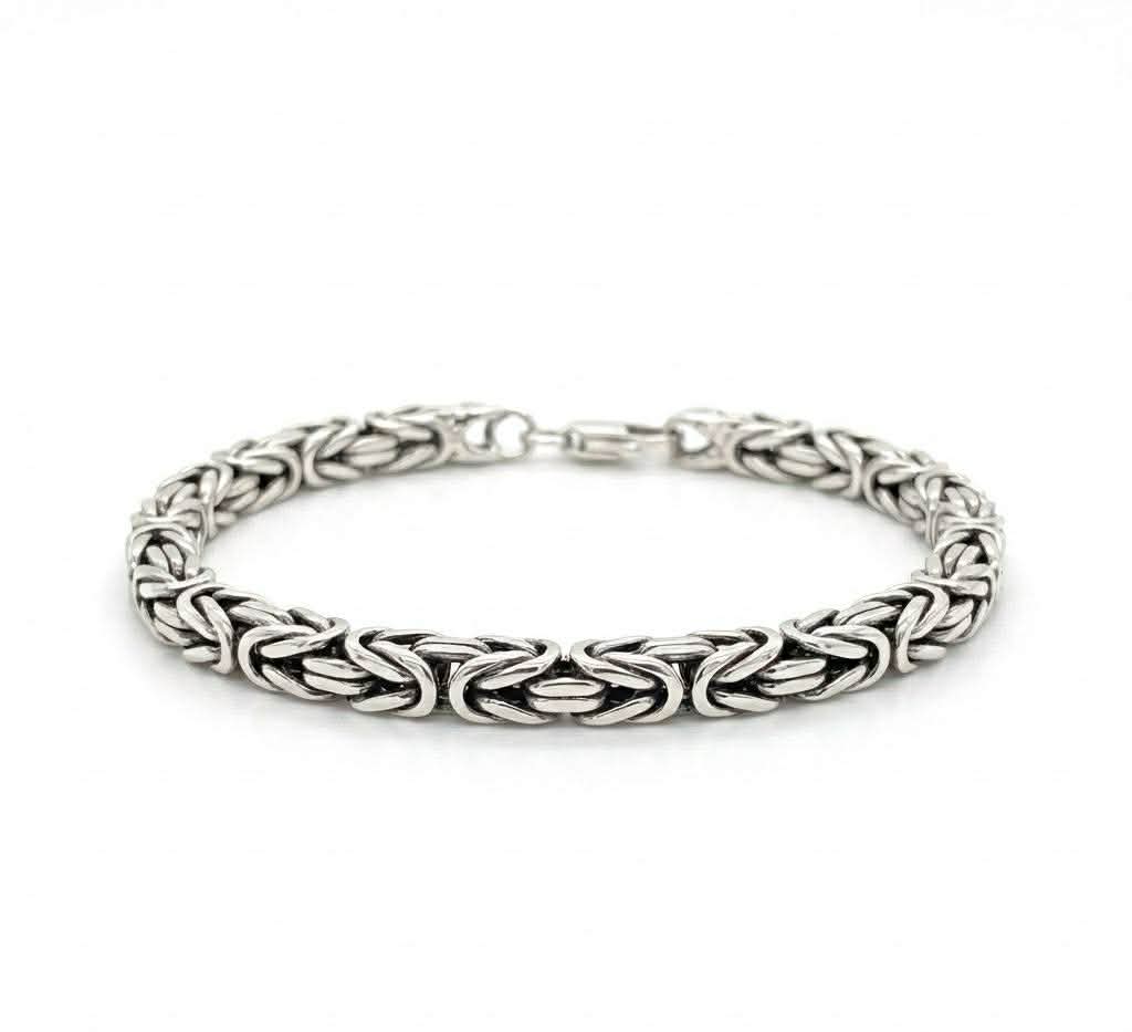 Sliver 925 Byzantium Bracelet - square link - 4.5mm