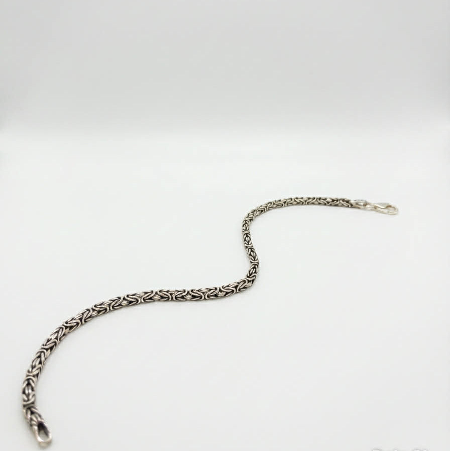 925 Sterling Silver Square Byzantium Bracelet - 2.8mm