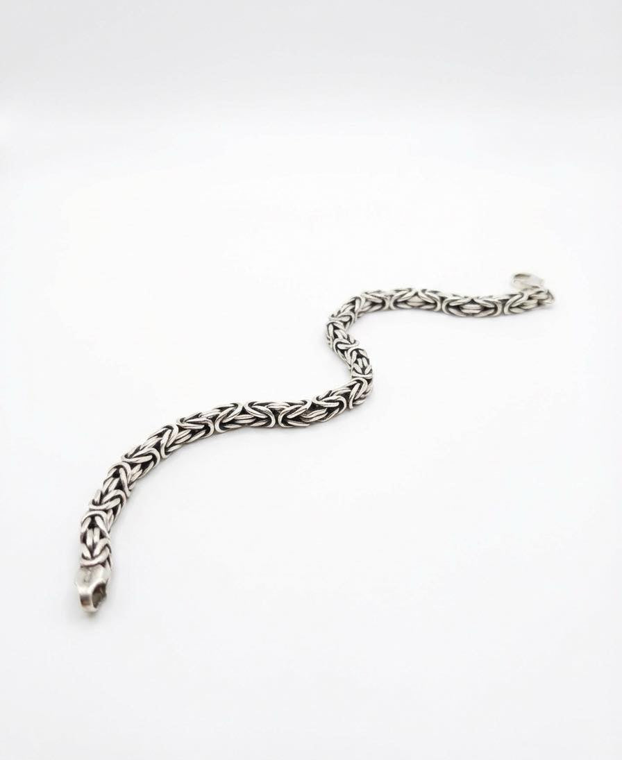 Sliver 925 Byzantium Bracelet - square link - 4.5mm