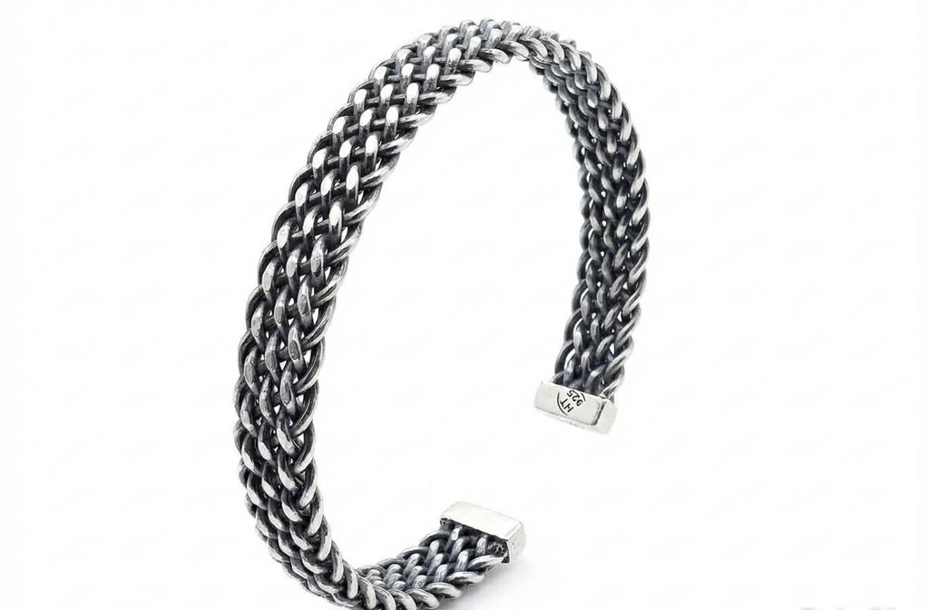 Men's Silver Cuff Bracelet | Caesar