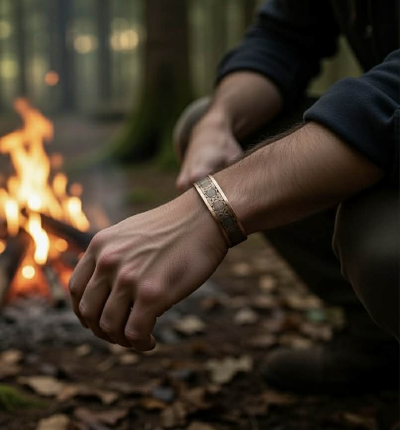Copper Cuff Bracelet – Lotus Design