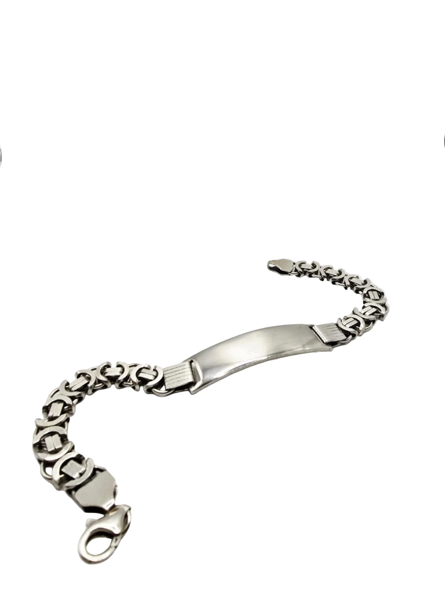 Silver name plate Bracelet | Euro king