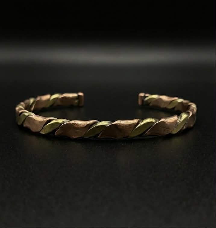 Two-Tone Twisted Copper Cuff Bracelet