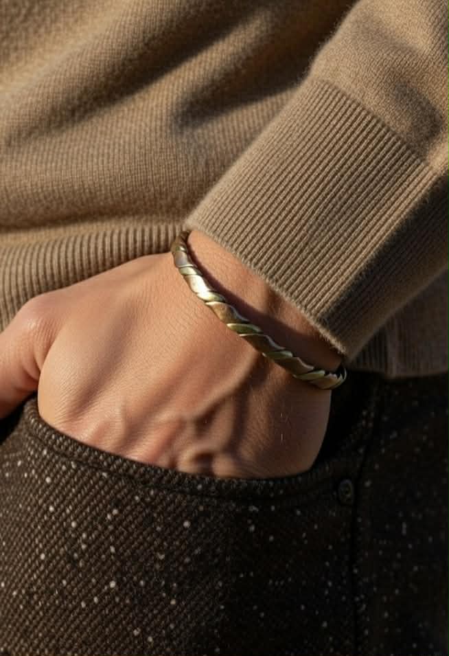 Two-Tone Twisted Copper Cuff Bracelet
