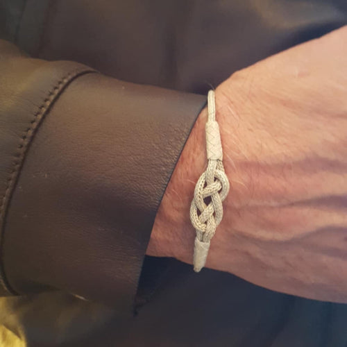 99.9% Pure Silver Mesh Bracelet with Celtic Knot