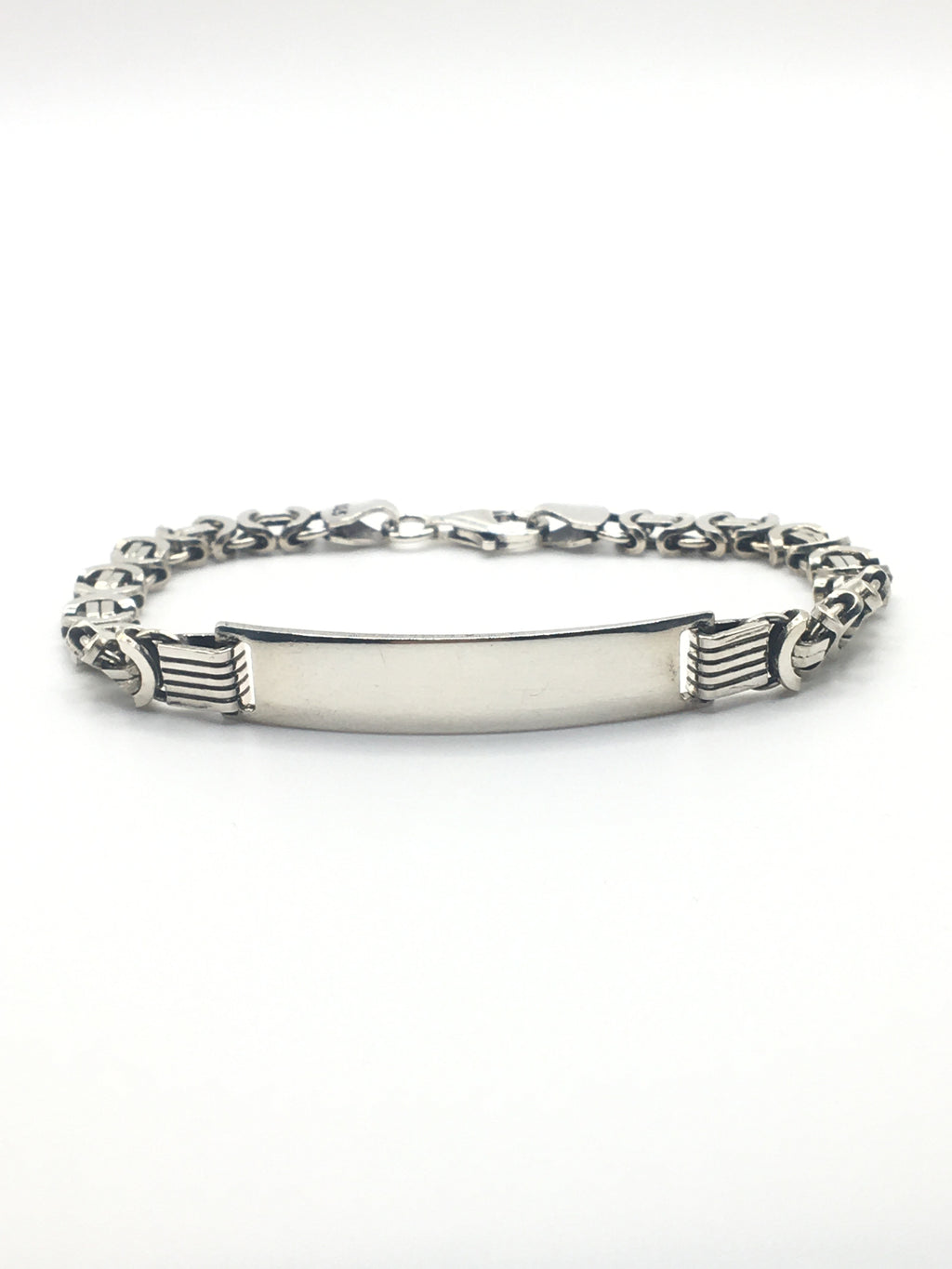 Silver name plate Bracelet | Euro king