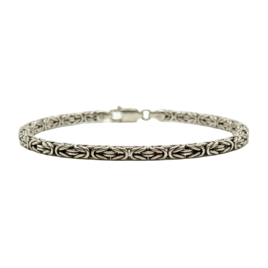 925 Sterling Silver Square Byzantium Bracelet - 2.8mm