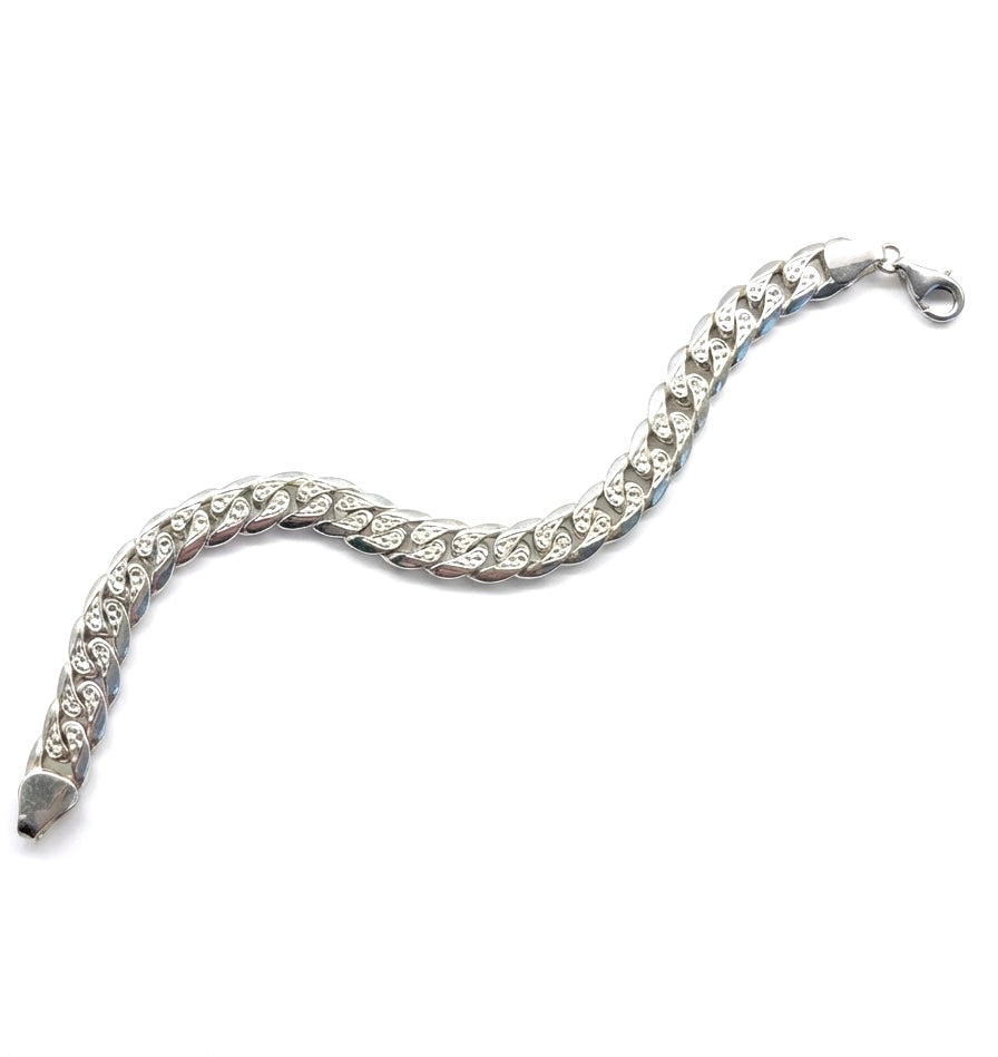 Sterling Silver Bracelet - Cuban - 9mm