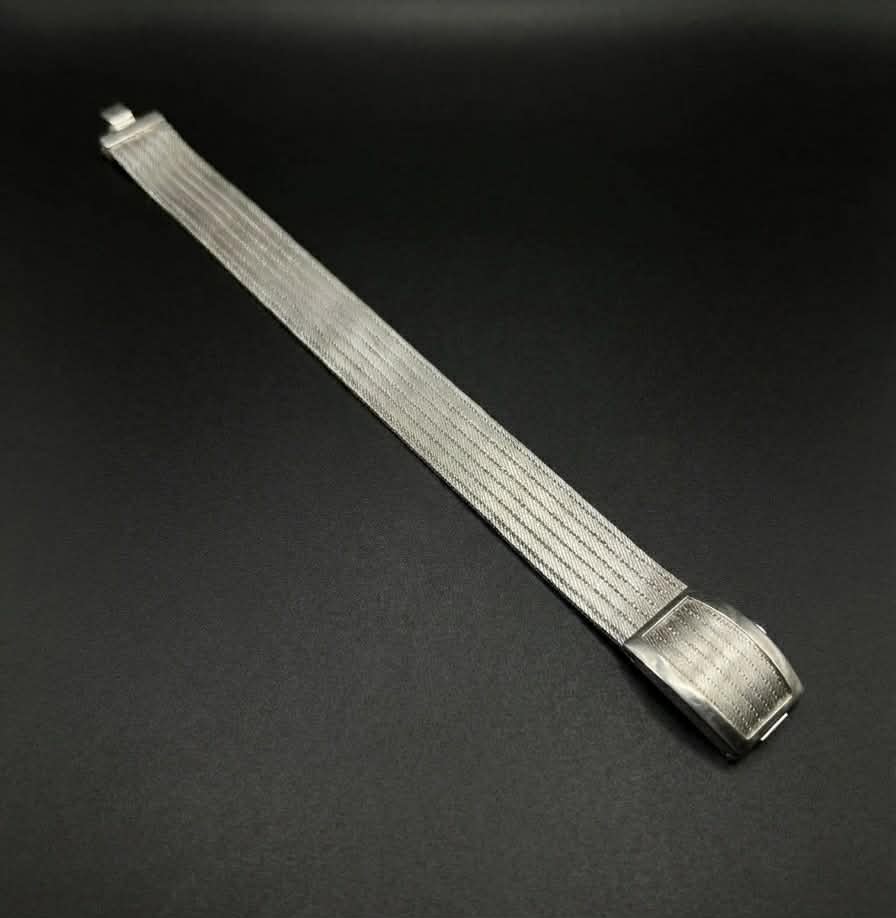 Sterling Silver Mesh Belt Bracelet with Interlocking Clasp