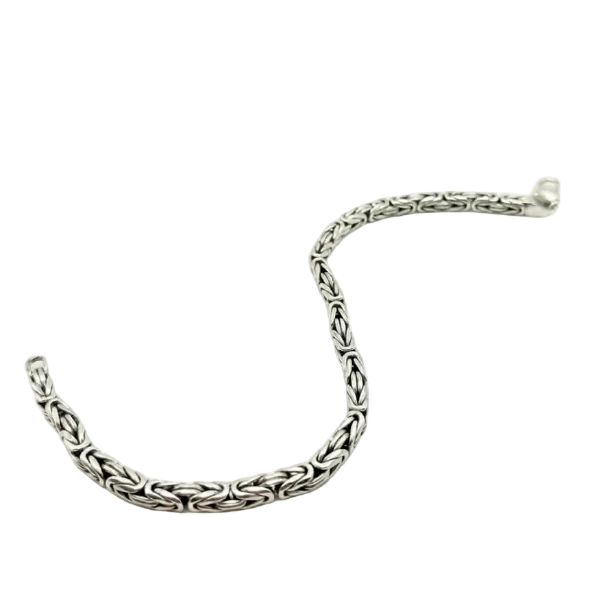 Silver 925 Bracelet - Flat link design - Byzantium
