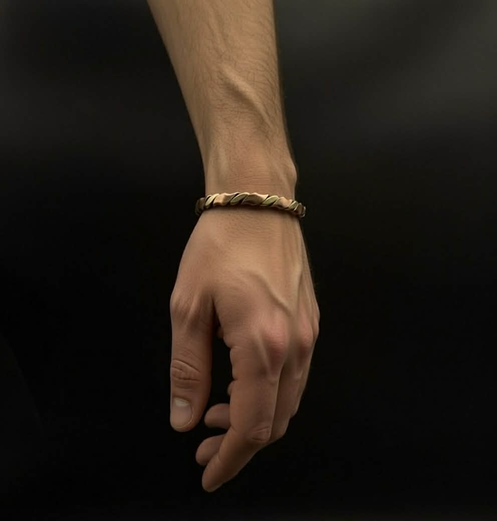 Two-Tone Twisted Copper Cuff Bracelet