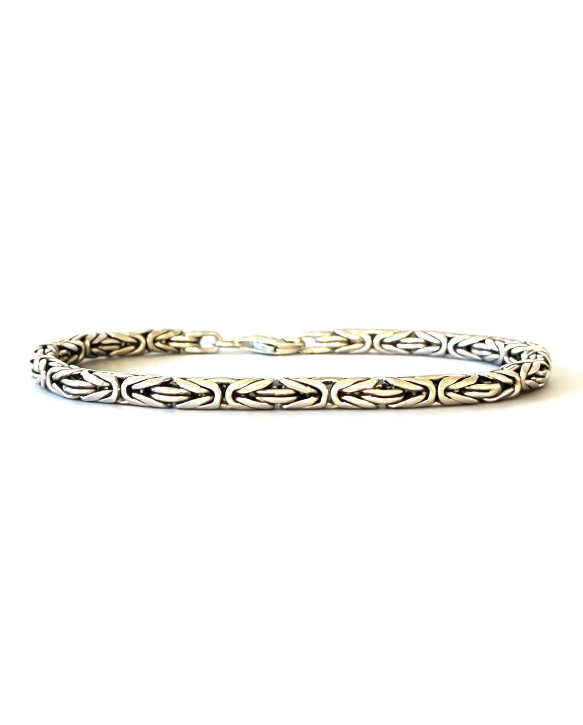 Round Byzantine Silver Bracelet - 4.5mm
