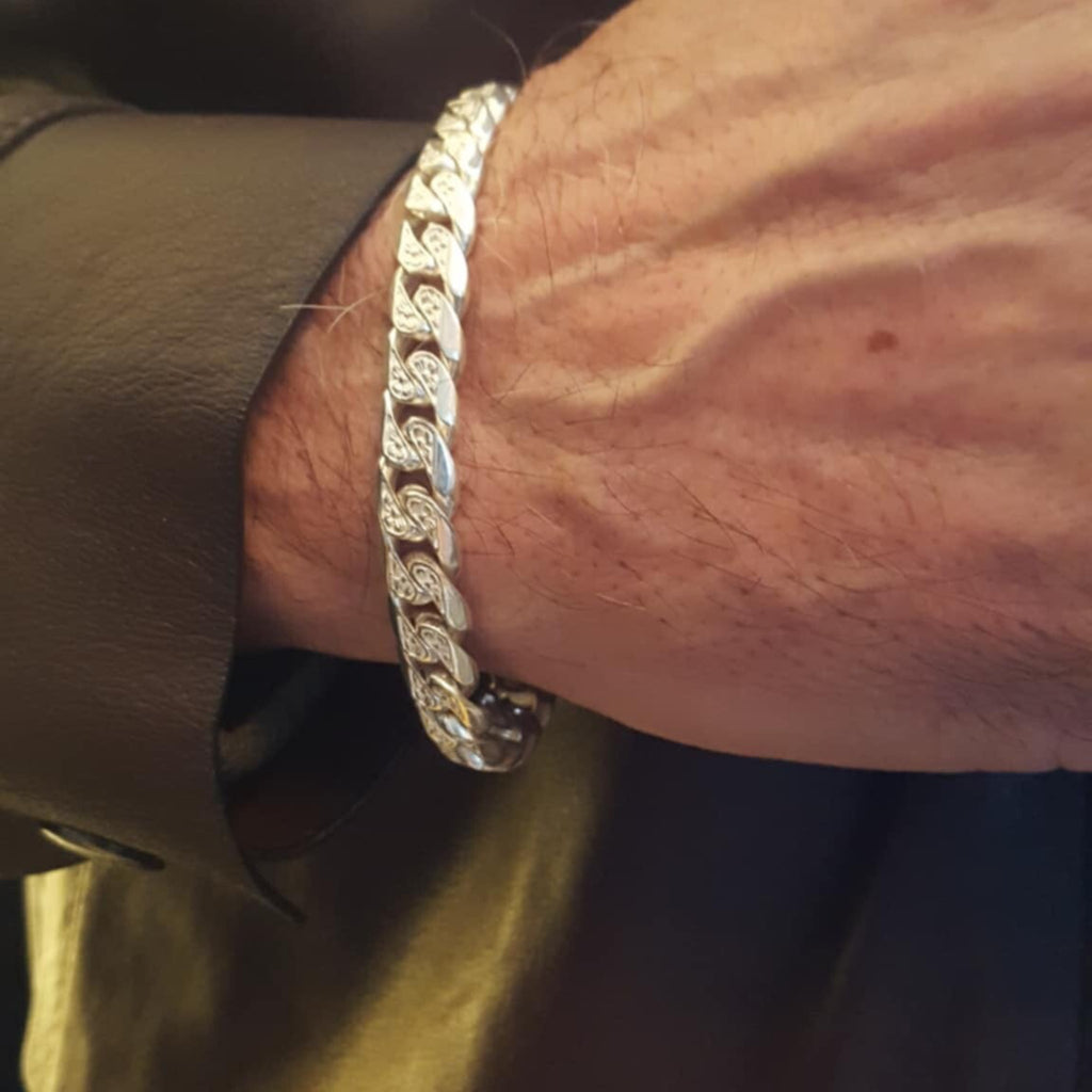 Sterling Silver Bracelet - Cuban - 9mm