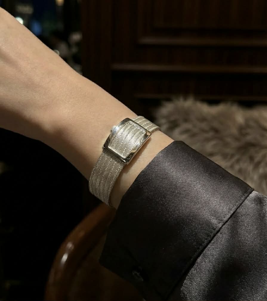 Sterling Silver Mesh Belt Bracelet with Interlocking Clasp