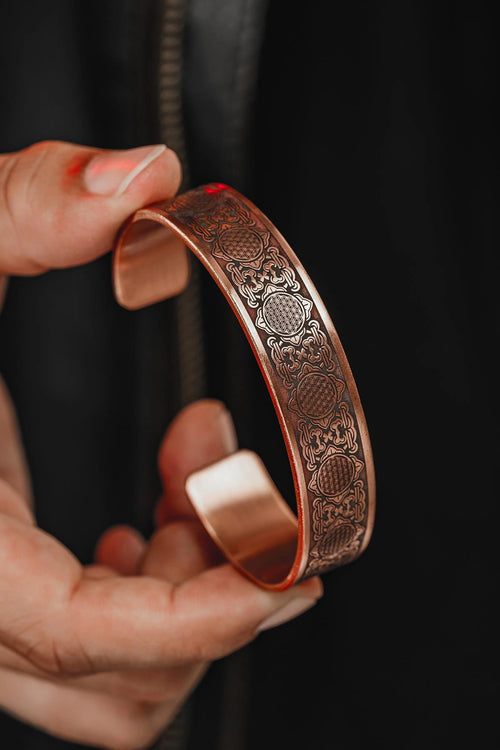 Copper Cuff Bracelet – Lotus Design