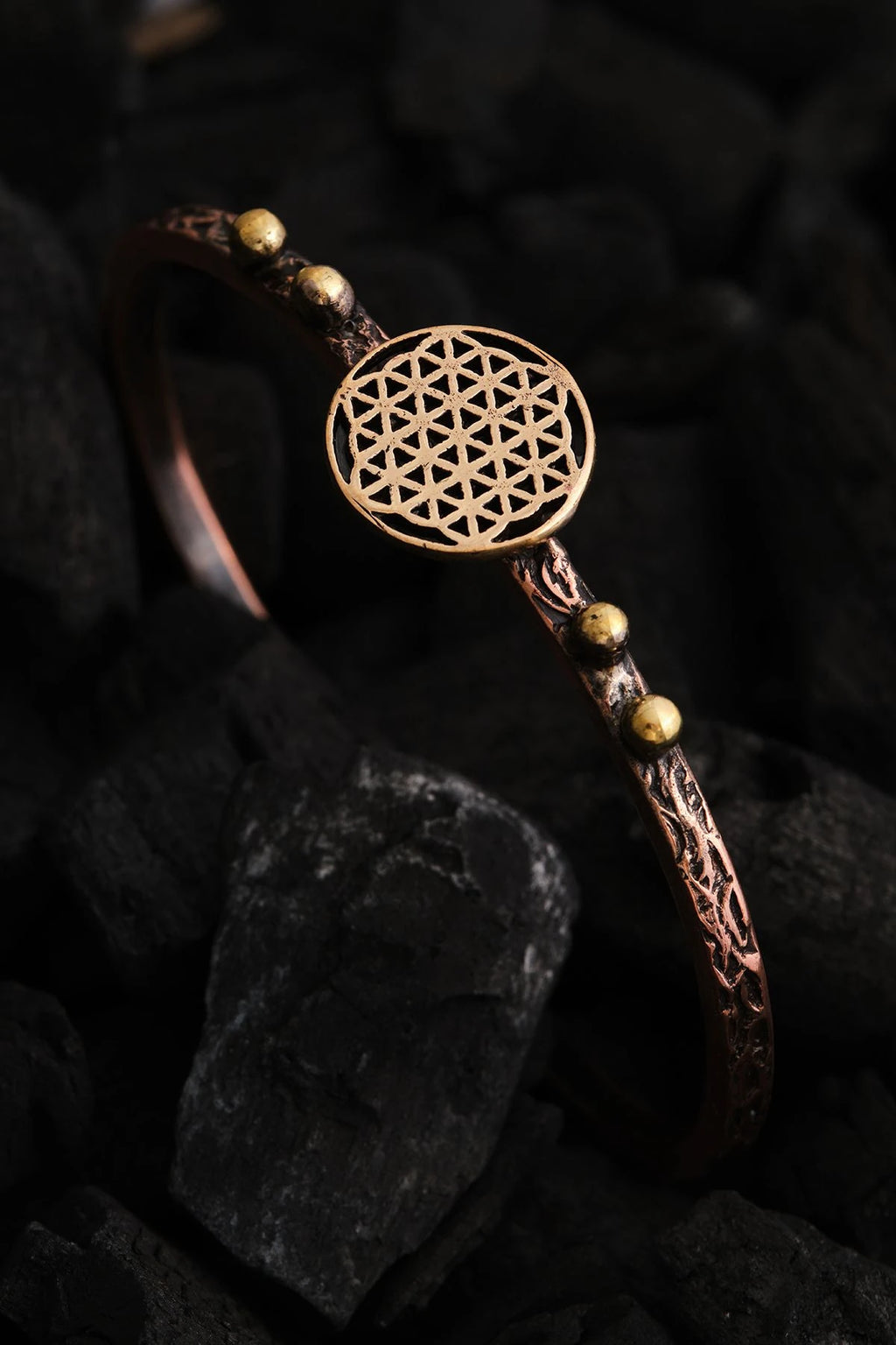 Copper Cuff Bracelet – Sacred Geometry