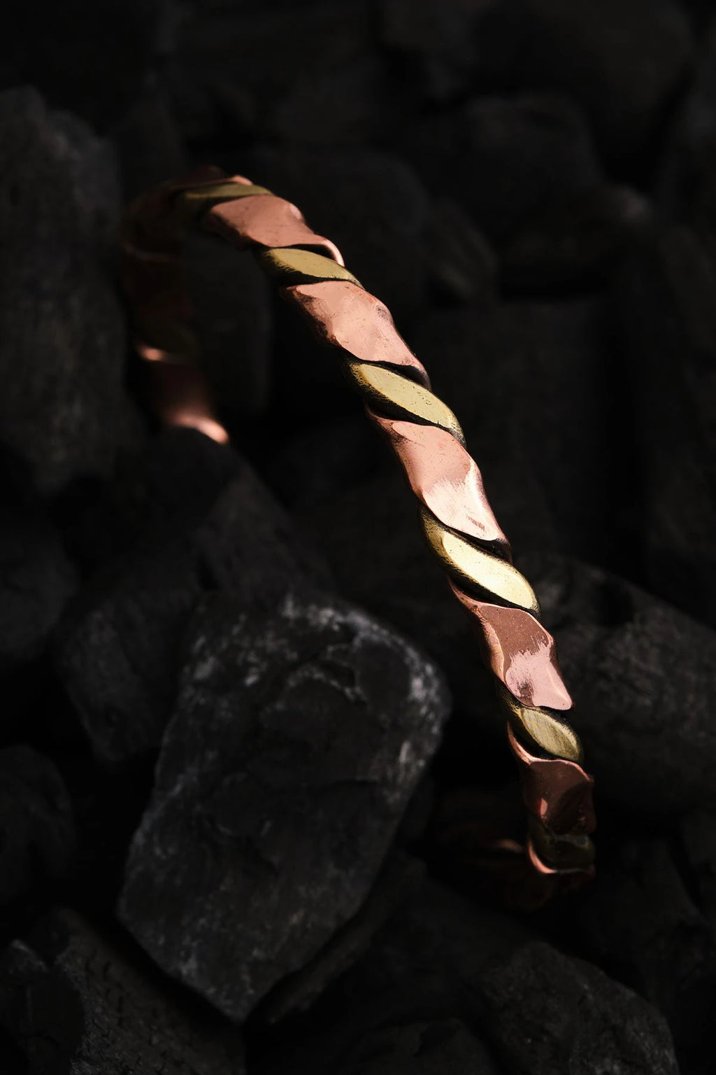 Two-Tone Twisted Copper Cuff Bracelet