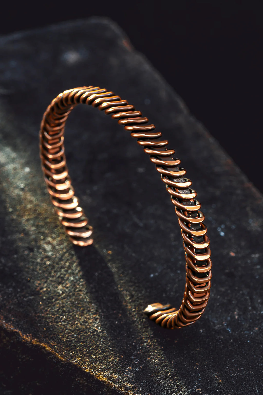 Coiled Copper Cuff Bracelet