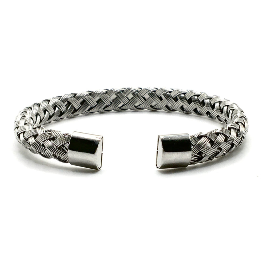 Braided Stainless Steel Cuff Bracelet