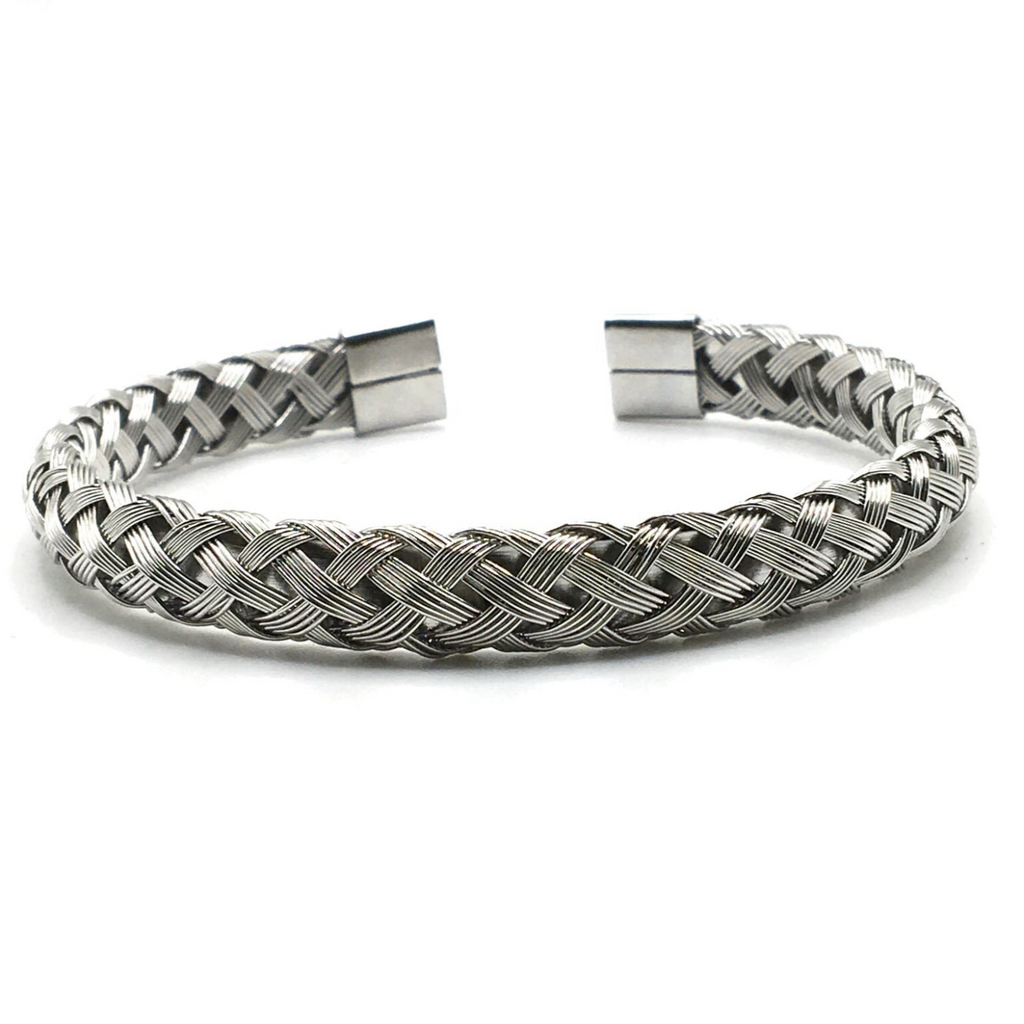 Braided Stainless Steel Cuff Bracelet